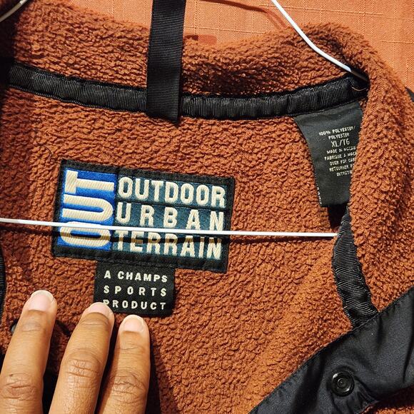 Outdoor Urban Terrain Men's Sz XL Burnt Orange 1/4 Snap Pullover Fleece Jacket - Picture 6 of 8